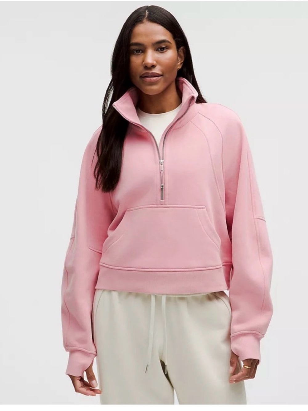 lululemon Scuba Oversized Funnel Neck ~pink tide~ Size M/L NWT $118 MSRP 🌟